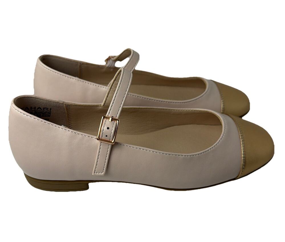 Tahari Womens Blush Rose Gold Faux Leather Loft Mary Jane Ballet Flats Sz 7